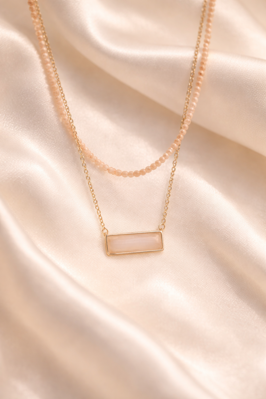 18kt Gold Polish Necklace with Bar Pendant Anti-Tarnish & Anti-Allergic for Girls