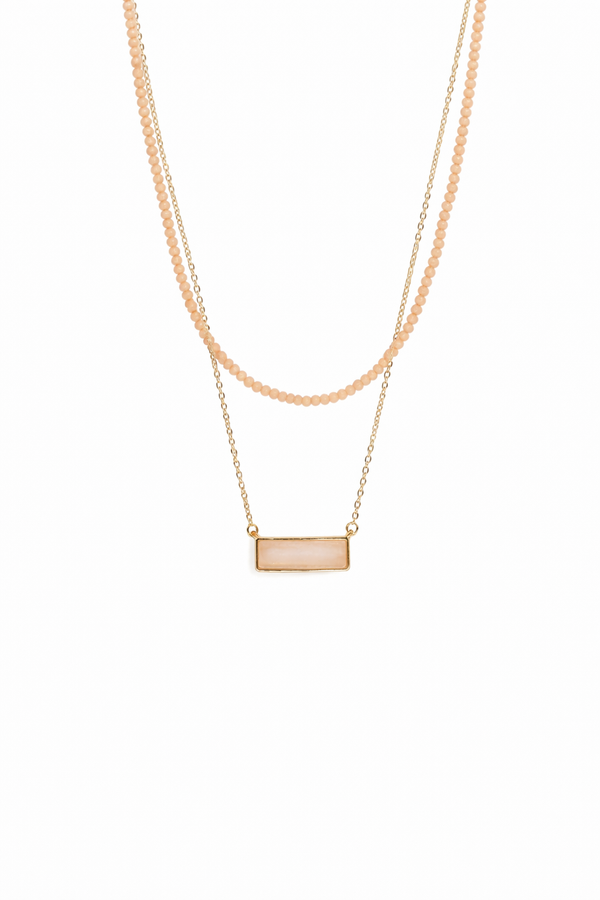 Necklace with Bar Pendant for Women – 18K Gold Plated
