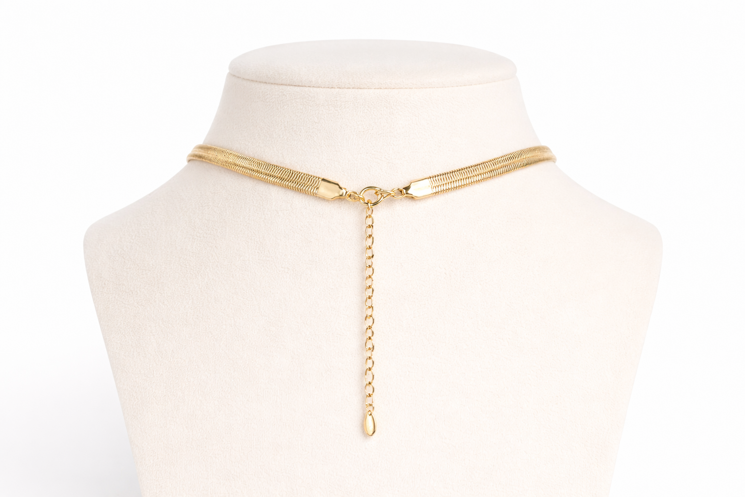 18kt Gold Plated Polish Flat Snake Chain Anti-Tarnish & Anti-Allergic for Girls