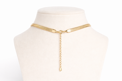 18 carat gold polish flat snake chain anti tranish anti allergic for girls