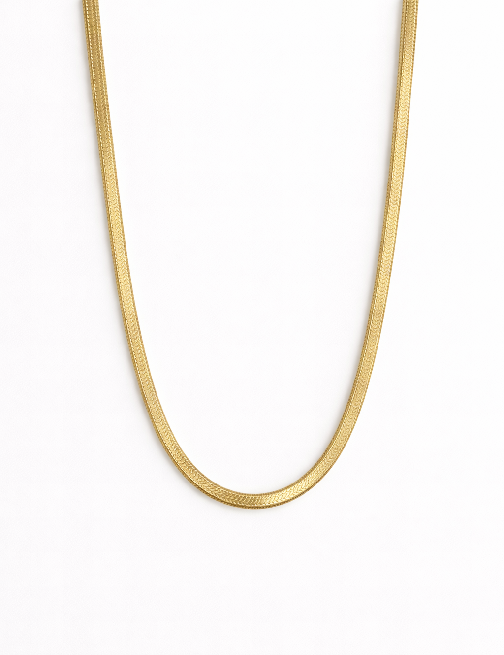 18kt Gold Plated Polish Flat Snake Chain Anti-Tarnish & Anti-Allergic for Girls