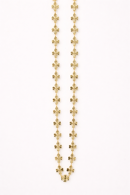 18 carat gold polish necklace with flower anti tranish anti allergic for girls