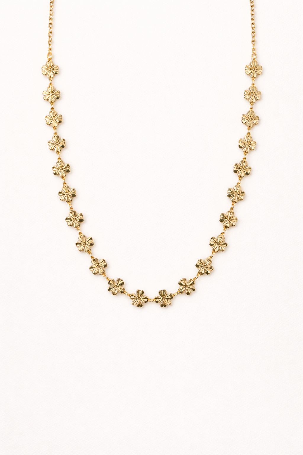 18kt Gold Polish Necklace with Flower Anti-Tarnish & Anti-Allergic for Girls
