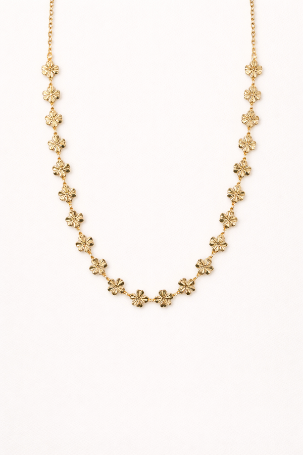 Necklace with Flower for Women – 18K Gold Plated