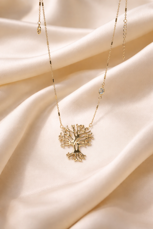 Necklace with Tree Pendant for Women – 18K Gold Plated