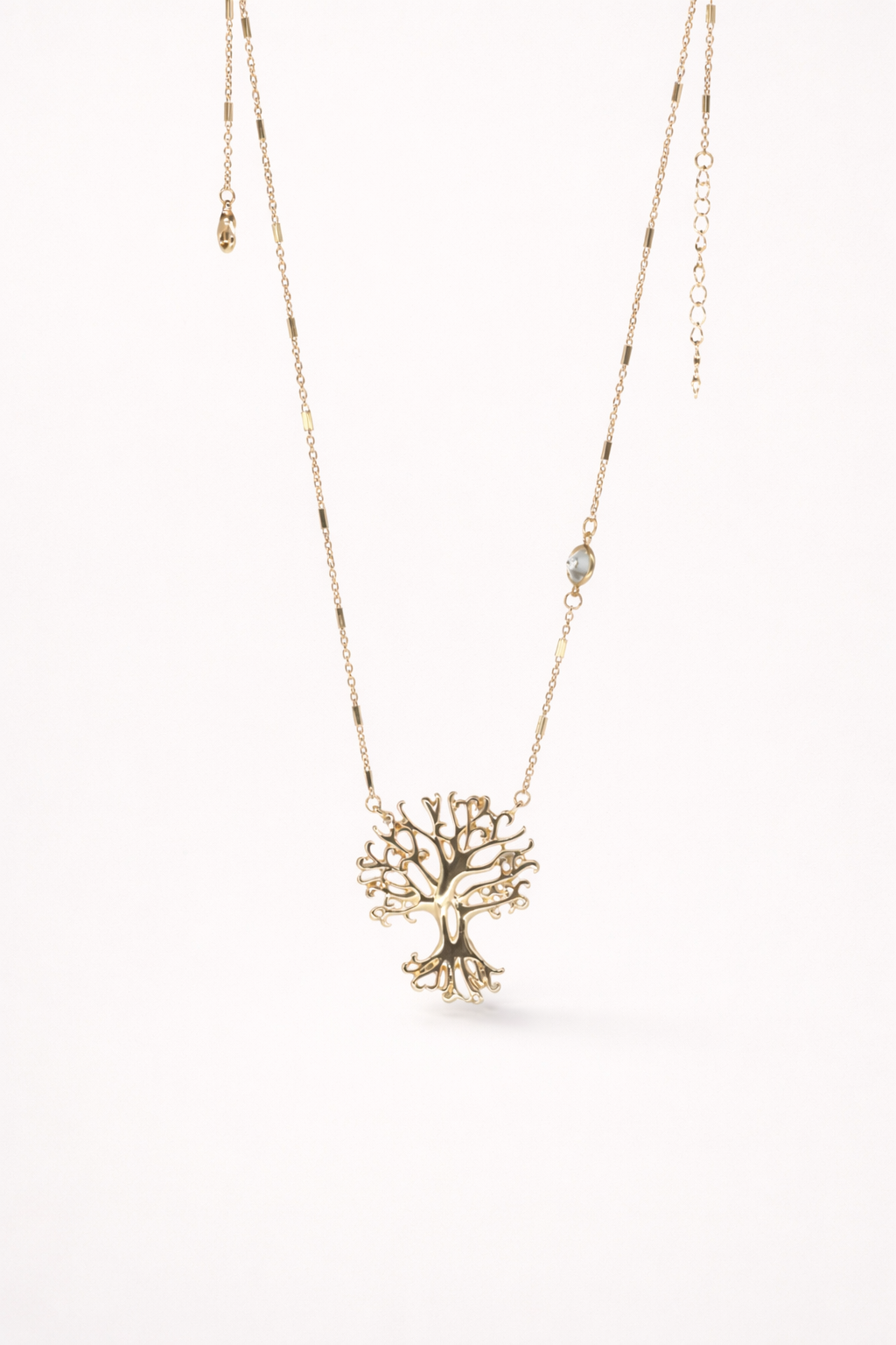 18kt Gold Polish Necklace with Tree Pendant Anti-Tarnish & Anti-Allergic for Girls
