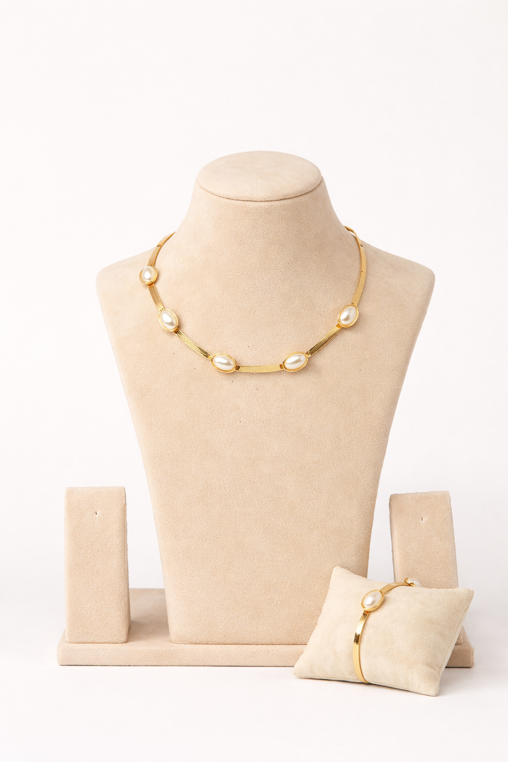 18kt Gold Polish Pearls Necklace Anti-Tarnish & Anti-Allergic for Girls