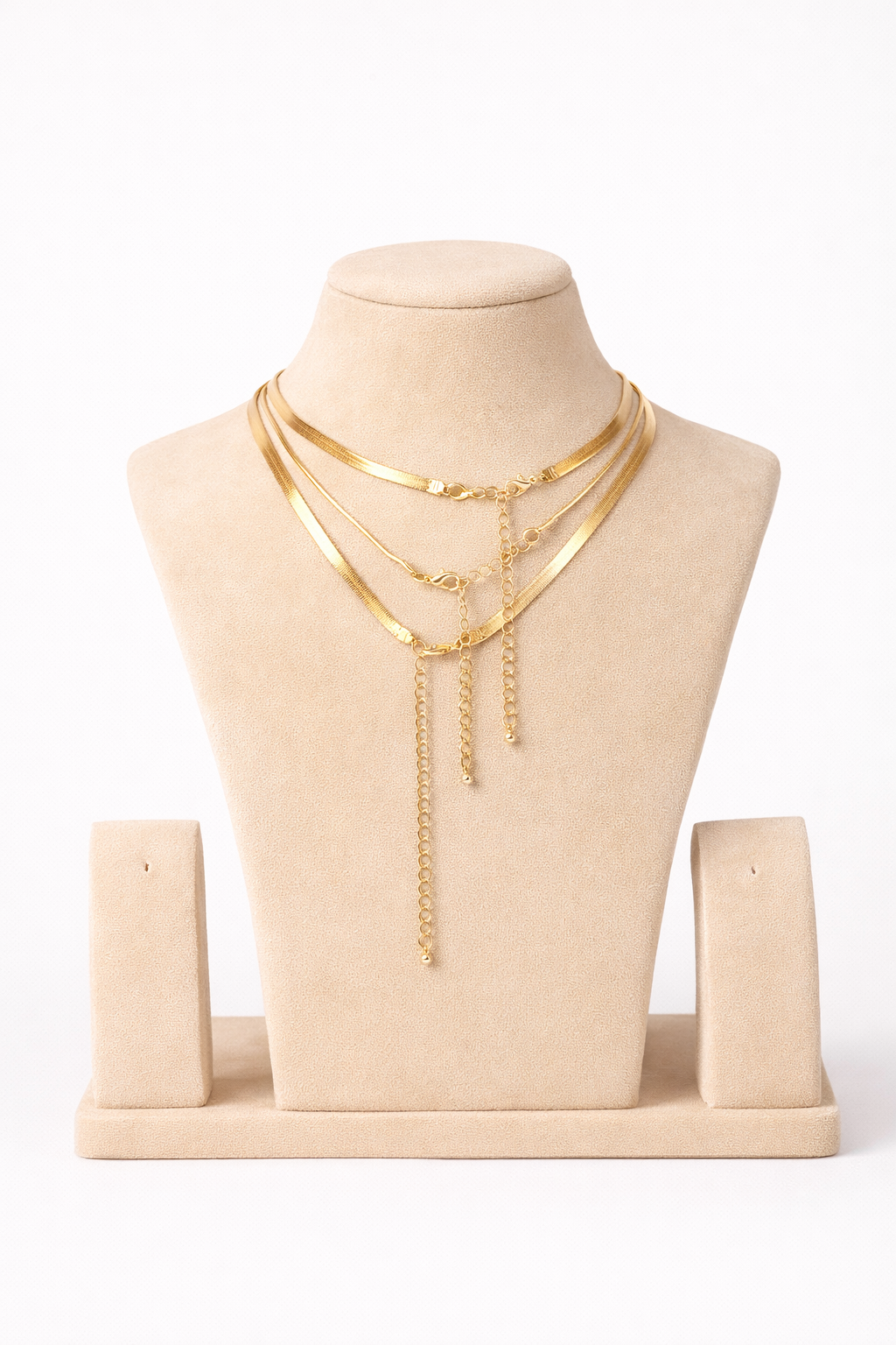18kt Gold Polish Triple Layered Necklace with Anti-Tarnish & Anti-Allergic for Girls