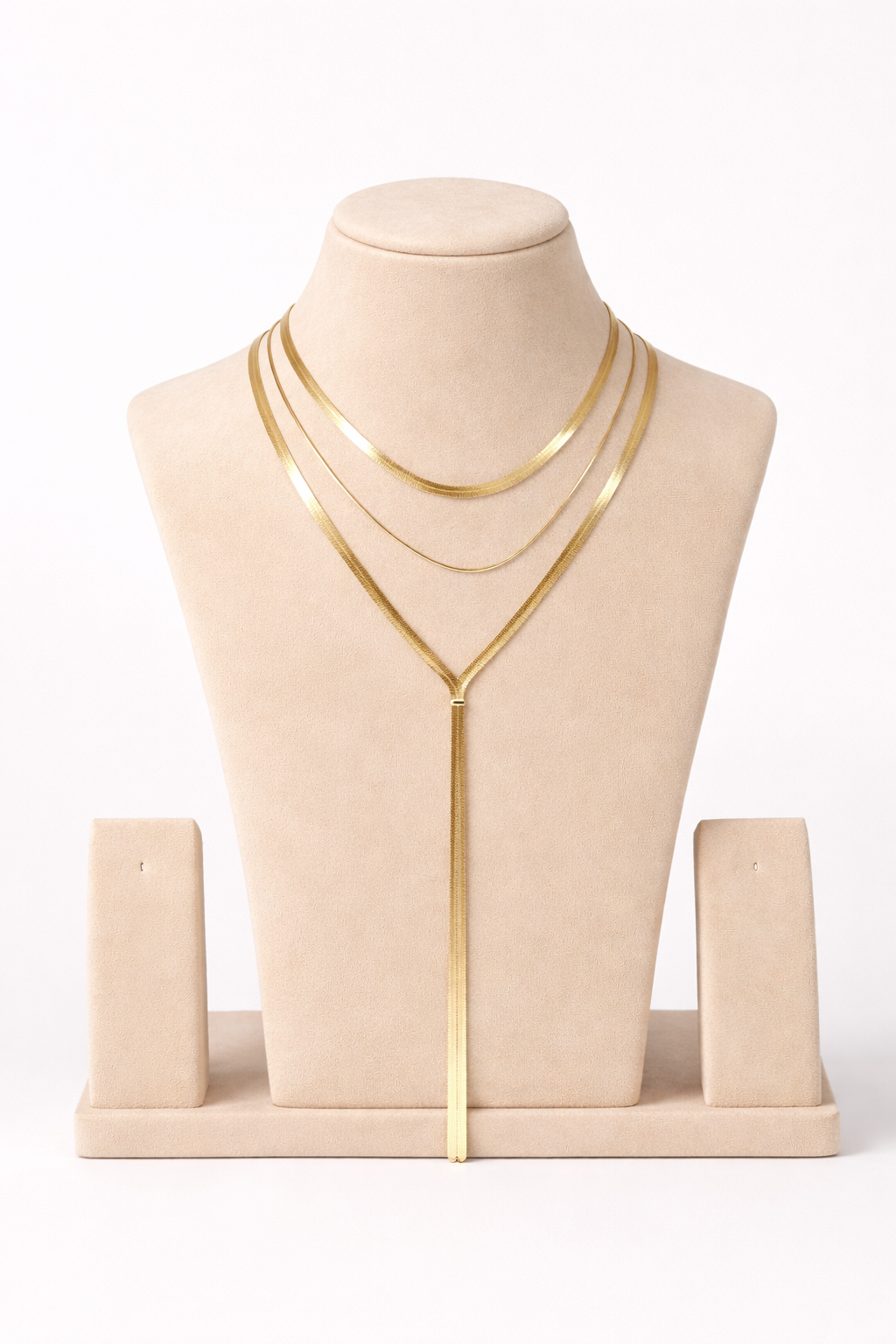 18kt Gold Polish Triple Layered Necklace with Anti-Tarnish & Anti-Allergic for Girls