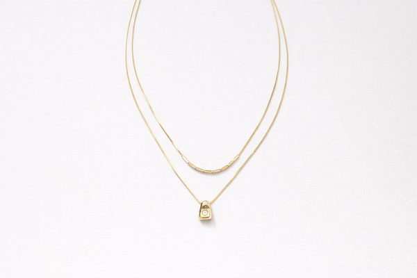 Necklace with Lock Pendant for Women – 18K Gold Plated