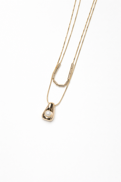 18kt gold polish necklace with lock pendant anti tranish anti allergic for girls