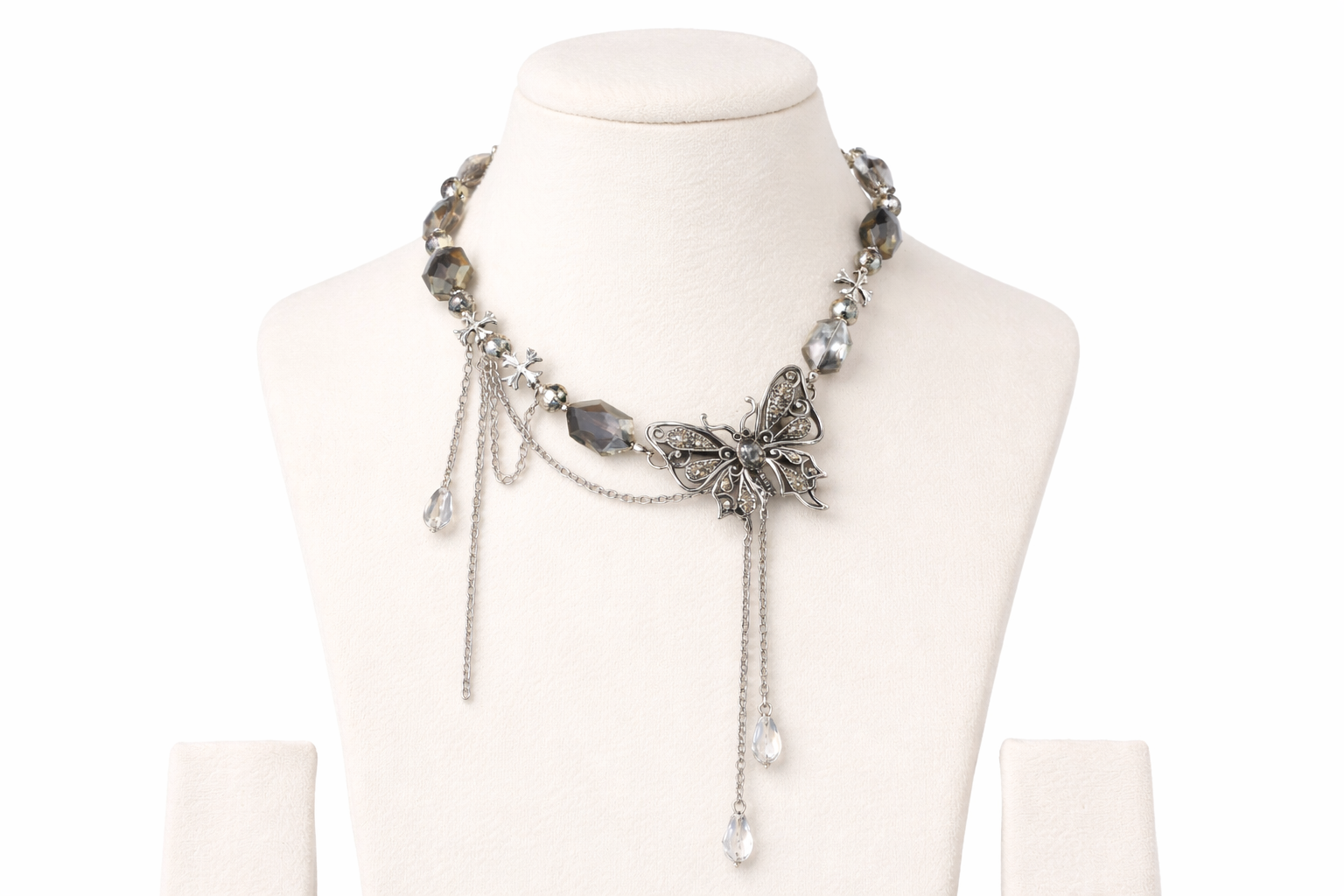 Butterfly & Crystal Fancy Necklace for Girls Anti-Tarnish & Anti-Allergic