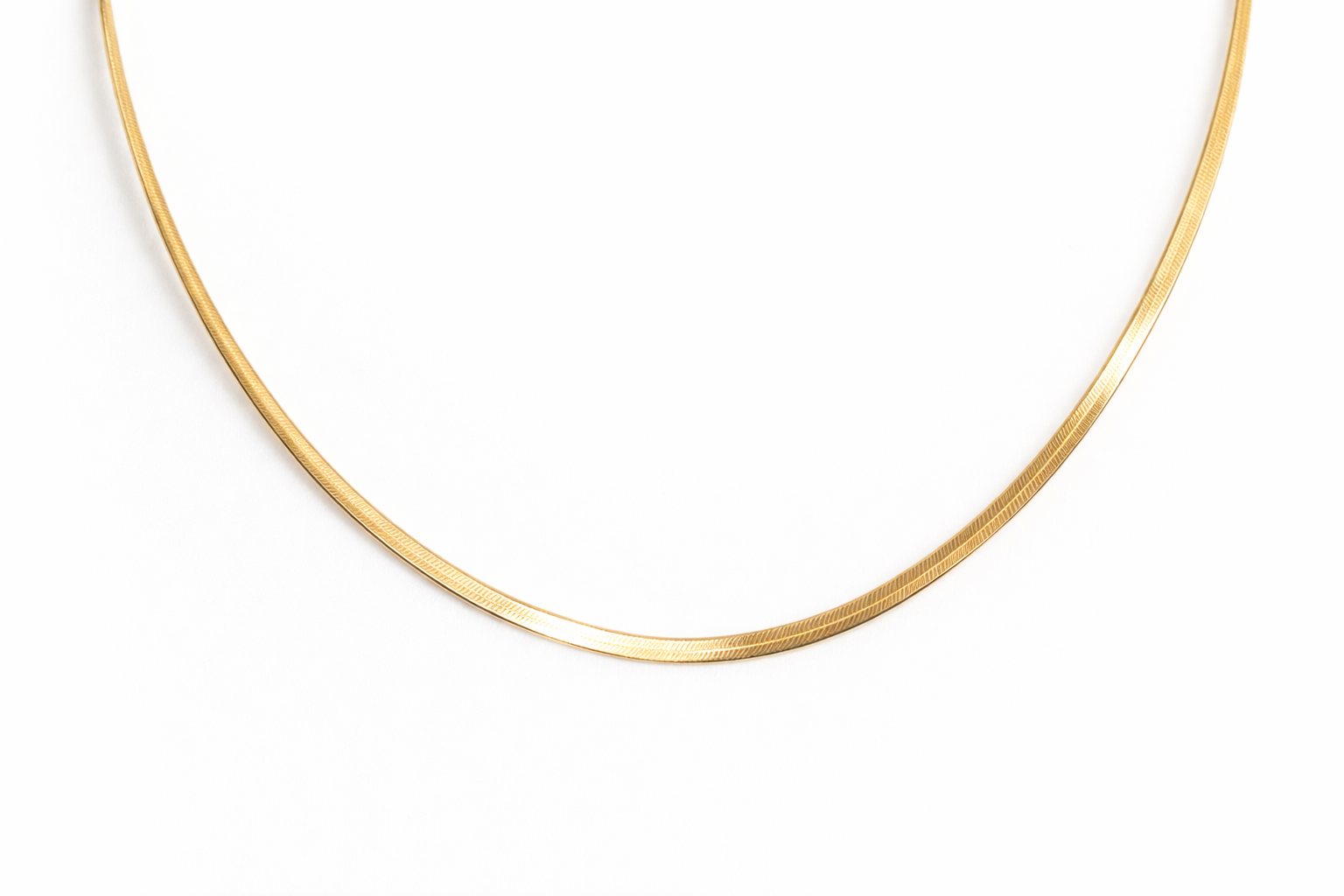 18kt Gold Plated Flat Snake Chain Anti-Tarnish & Anti-Allergic