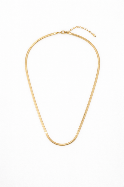 18 carat gold flat snake chain anti tranish anti allergic