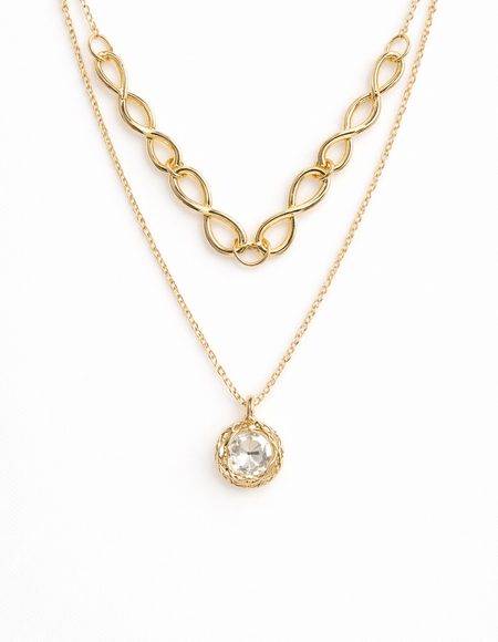 18 carat gold polish necklace with pearl pendent anti tranish anti allergic for girls