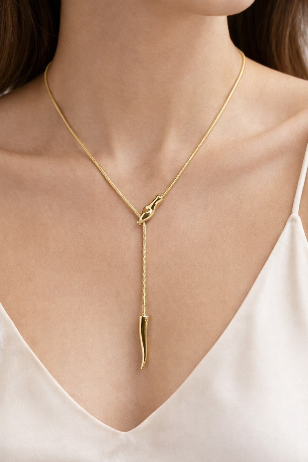 18kt Gold Polish Y Shape Necklace Anti-Tarnish & Anti-Allergic for Girls