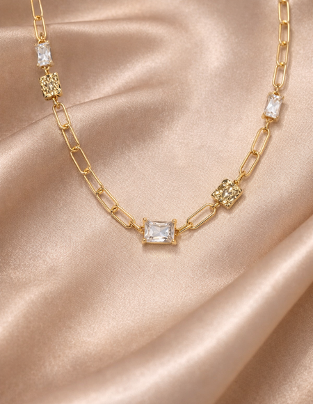 18 carat gold plated swarovski crystal neklacee anti tranish anti allergic for girls