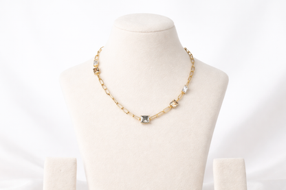18 carat gold plated swarovski crystal neklacee anti tranish anti allergic for girls