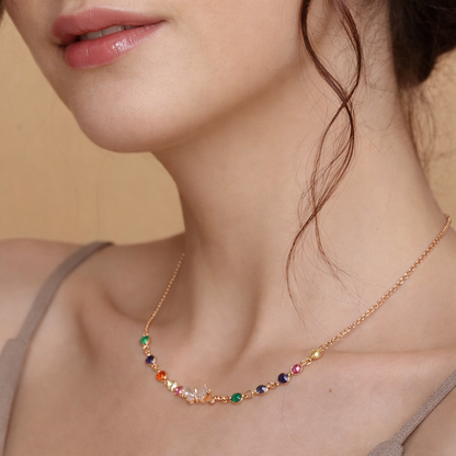 18 kart gold polish fancy necklace for girls anti tarnish anti allergic