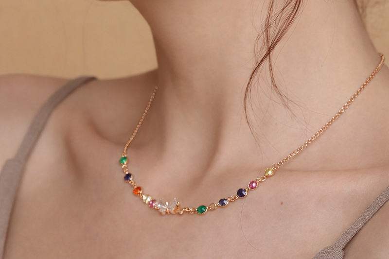 18kt Gold Polish Fancy Necklace for Girls Anti-Tarnish & Anti-Allergic (Design 1)