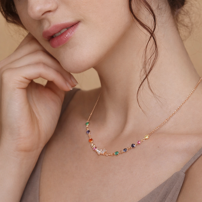 18 kart gold polish fancy necklace for girls anti tarnish anti allergic