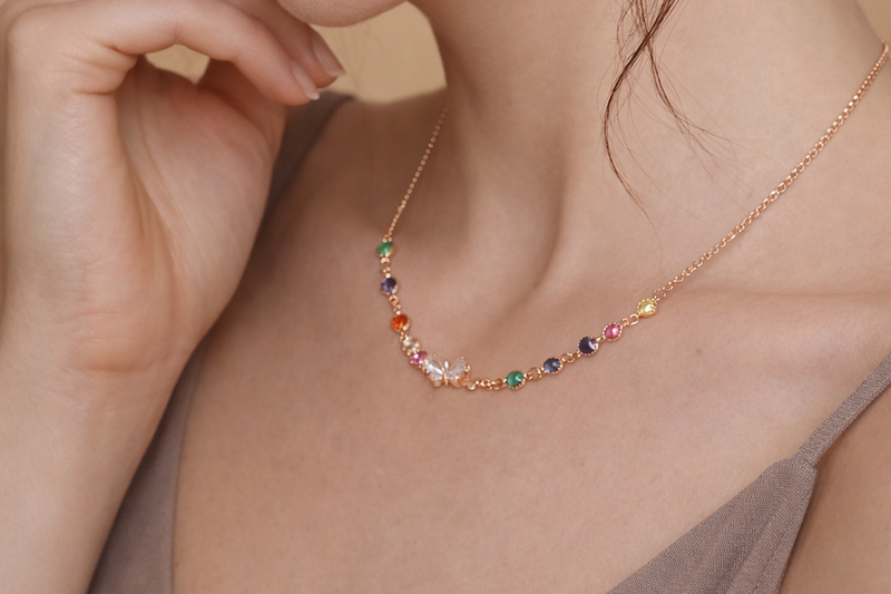 18kt Gold Polish Fancy Necklace for Girls Anti-Tarnish & Anti-Allergic (Design 1)
