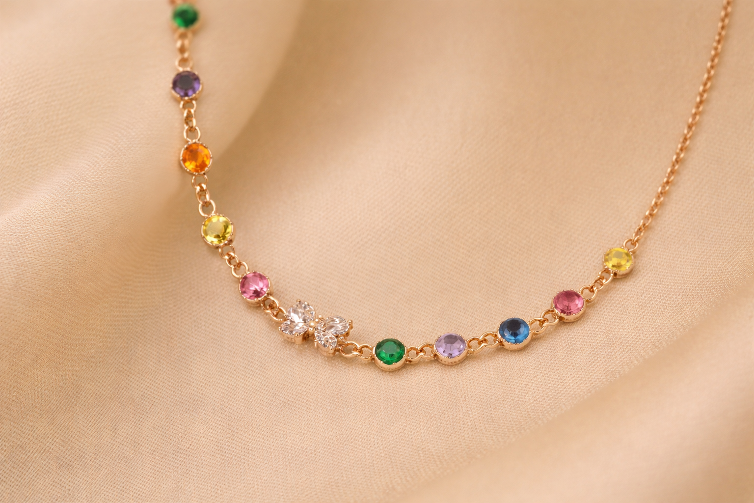 18kt Gold Polish Fancy Necklace for Girls Anti-Tarnish & Anti-Allergic (Design 1)
