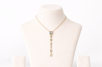 18kt gold polish necklace with diamond anti tranish anti allergic for girls