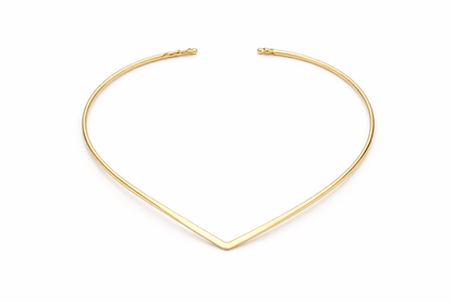 18kt gold plated V shape necklace choker anti tranish anti allergic for girls