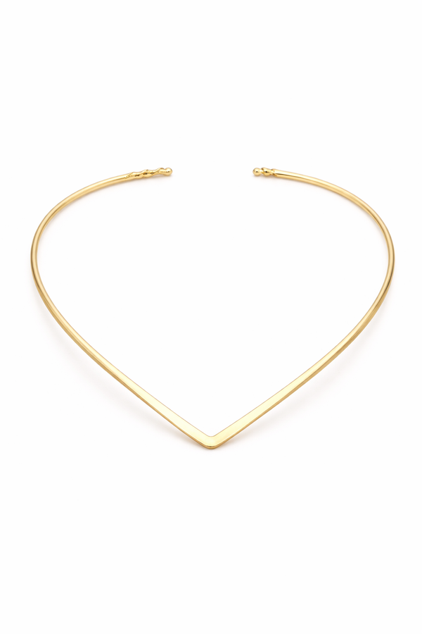 V Shape Necklace Choker for Women – 18K Gold Plated