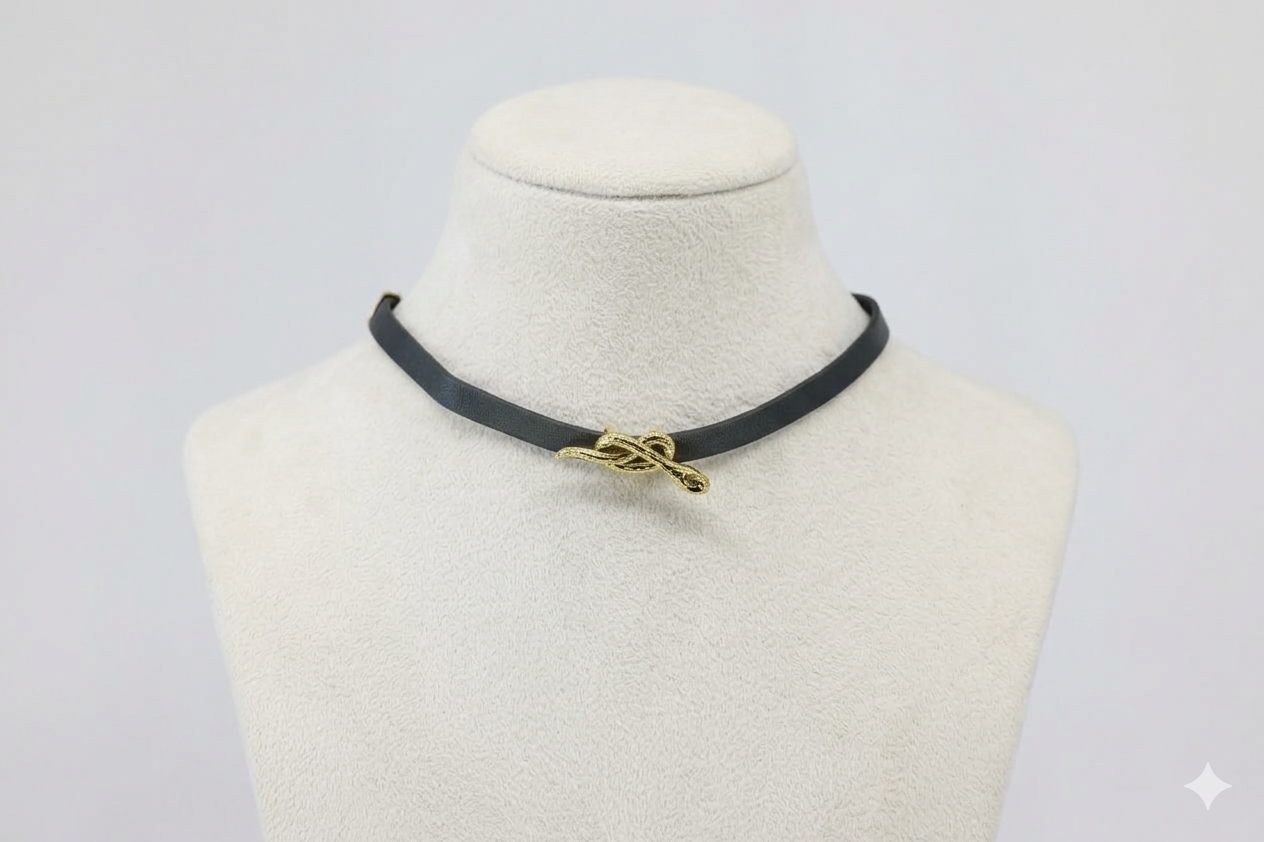 18kt Gold Polish Necklace with Snake Pendant Anti-Tarnish & Anti-Allergic