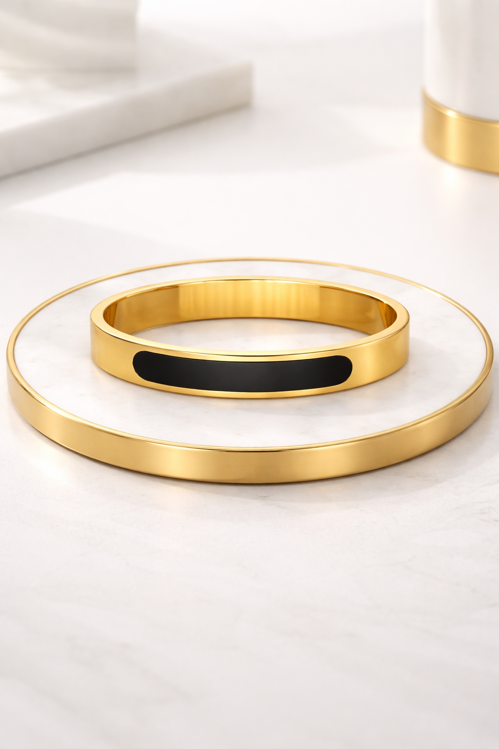 18kt Gold Plated Black & Gold for Men Anti-Tarnish & Anti-Allergic