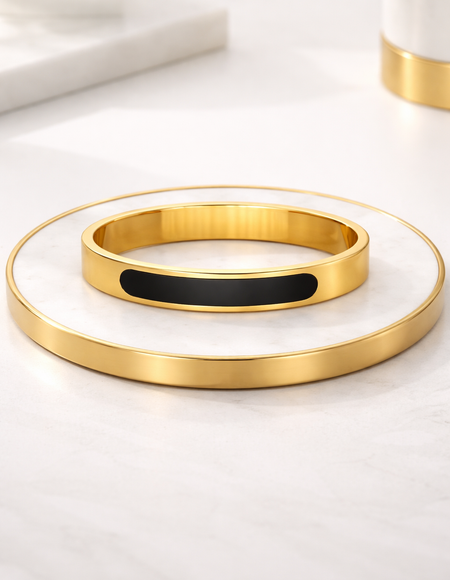 18 carat gold plated black & gold for mens anti tranish anti allergic