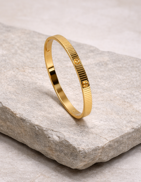 luxury 18 carat gold -plated stylish kada anti tranish anti allergic