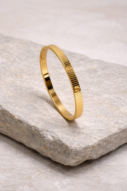 luxury 18 carat gold -plated stylish kada anti tranish anti allergic
