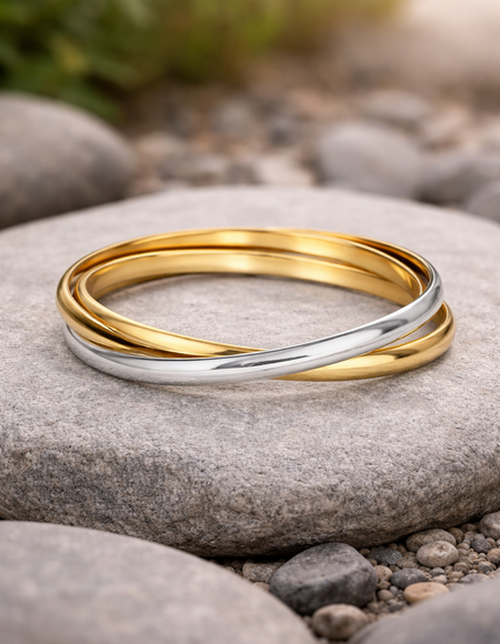 18k gold polish ,silver plated kada combo anti tranish anti allergic