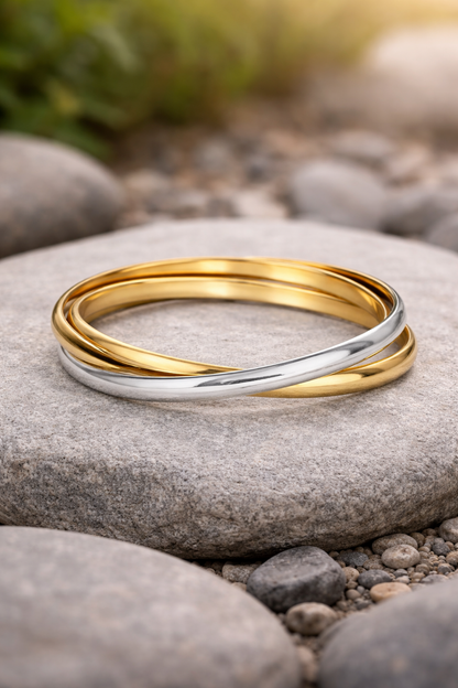 18k gold polish ,silver plated kada combo anti tranish anti allergic
