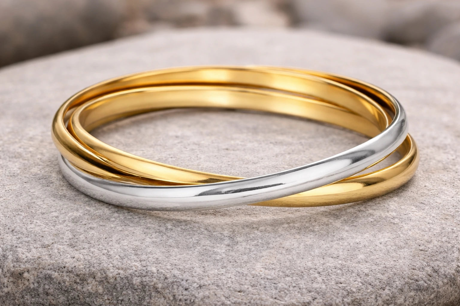 18kt Gold Polish, Silver Plated Kada Combo Anti-Tarnish & Anti-Allergic