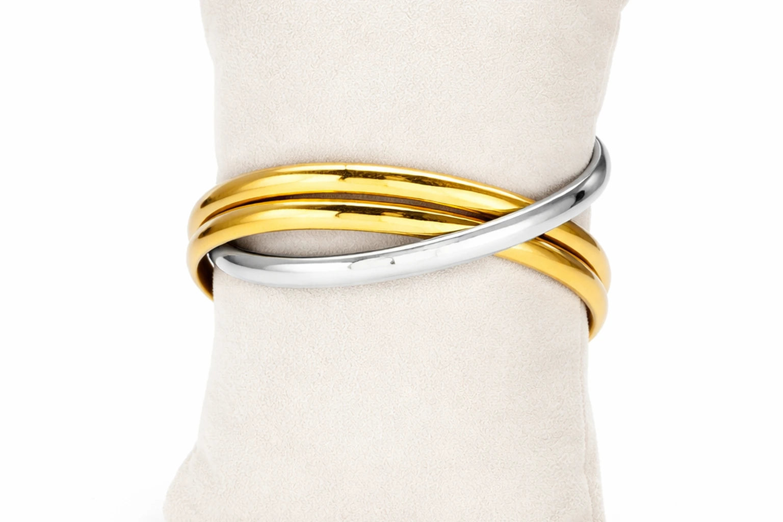 18kt Gold Polish, Silver Plated Kada Combo Anti-Tarnish & Anti-Allergic