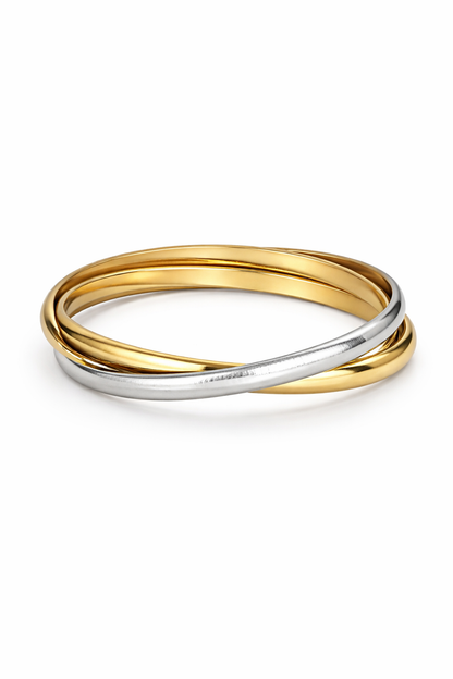 18k gold polish ,silver plated kada combo anti tranish anti allergic