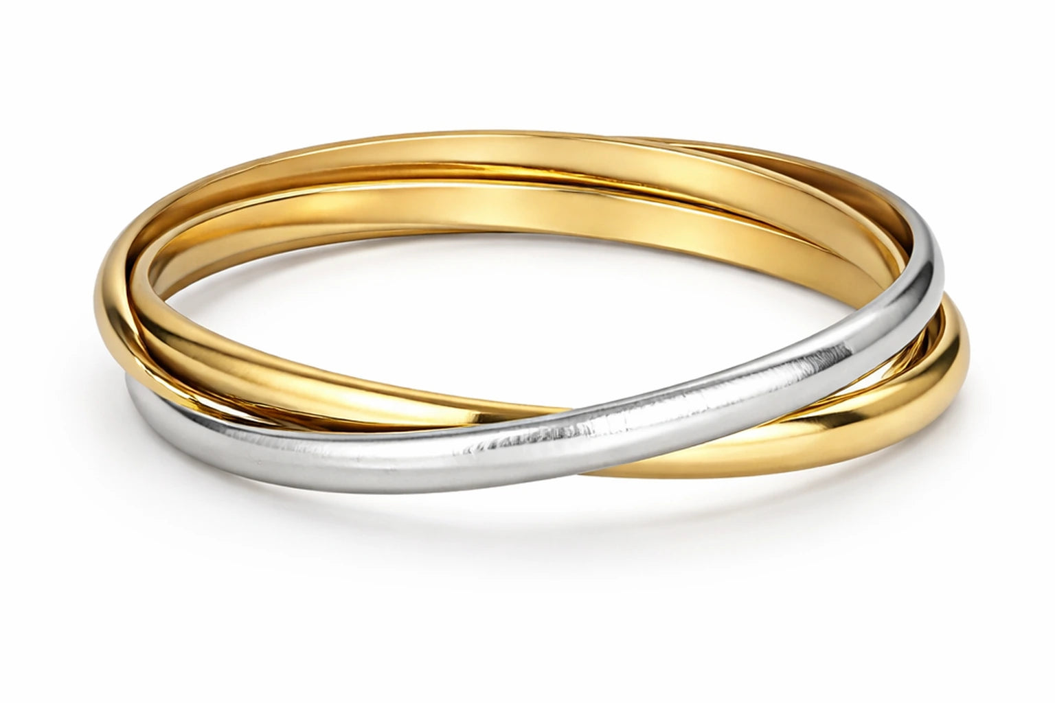 18kt Gold Polish, Silver Plated Kada Combo Anti-Tarnish & Anti-Allergic