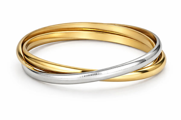 Silver Plated Kada Combo for Men – 18K Gold Plated