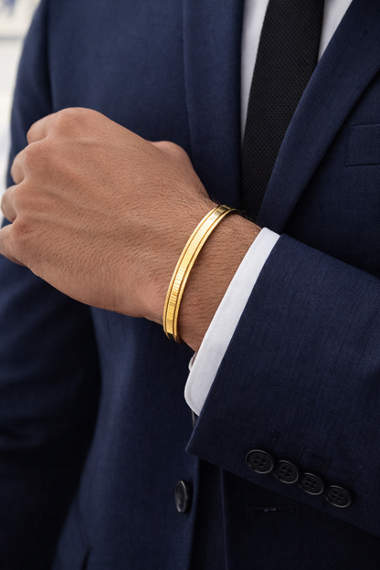 18kt gold plated plain kada for mens anti tranish anti allergic