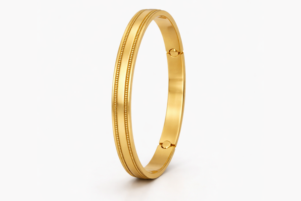 Plain Kada for Men (Design 3) – 18K Gold Plated