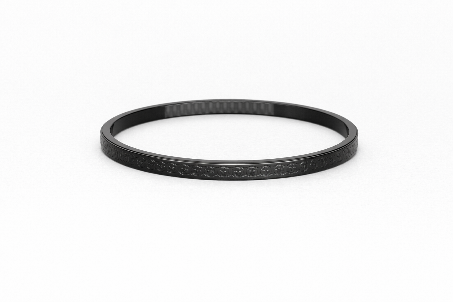 Stylish Black Polish Stainless Steel Plain Kada for Men Anti-Tarnish & Anti-Allergic