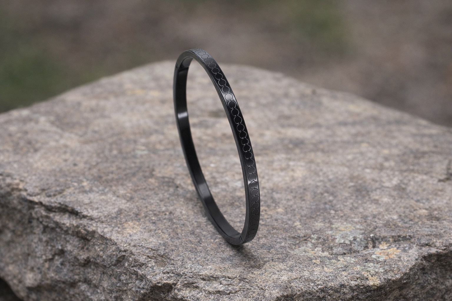 Black Polish Stainless Steel Kada Anti-Tarnish & Anti-Allergic