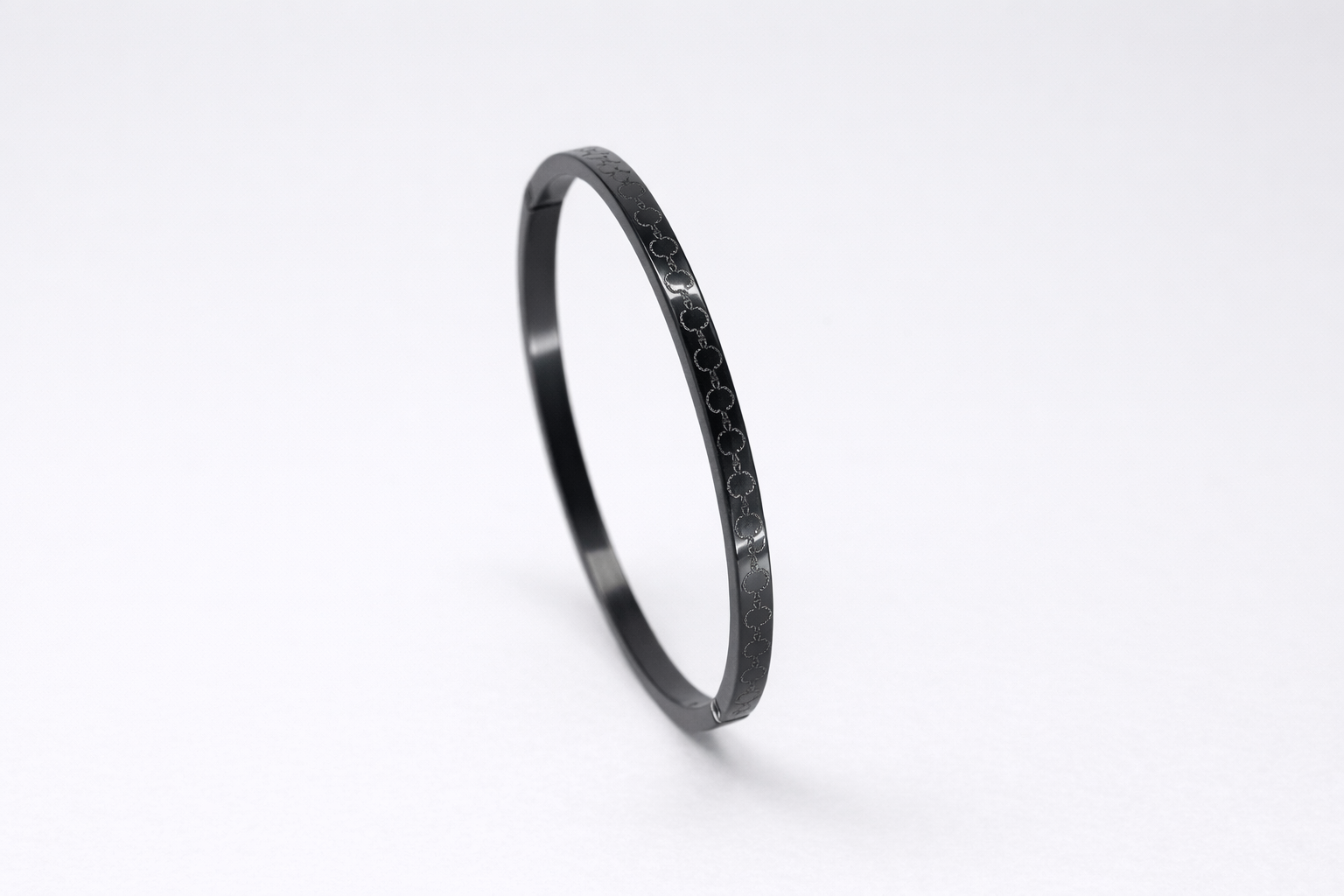 Black Polish Stainless Steel Kada Anti-Tarnish & Anti-Allergic