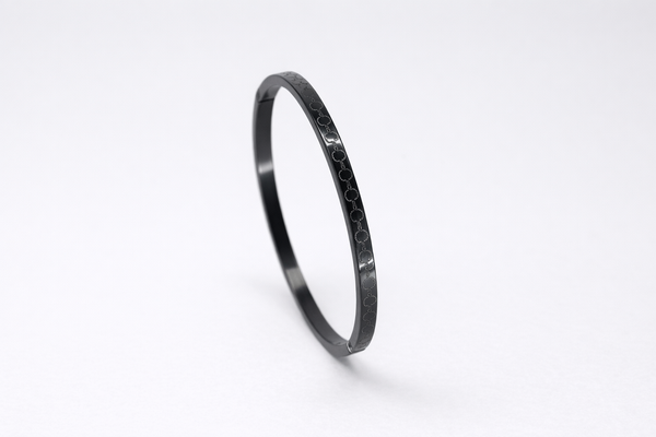 Black Polish Stainless Steel Kada for Men