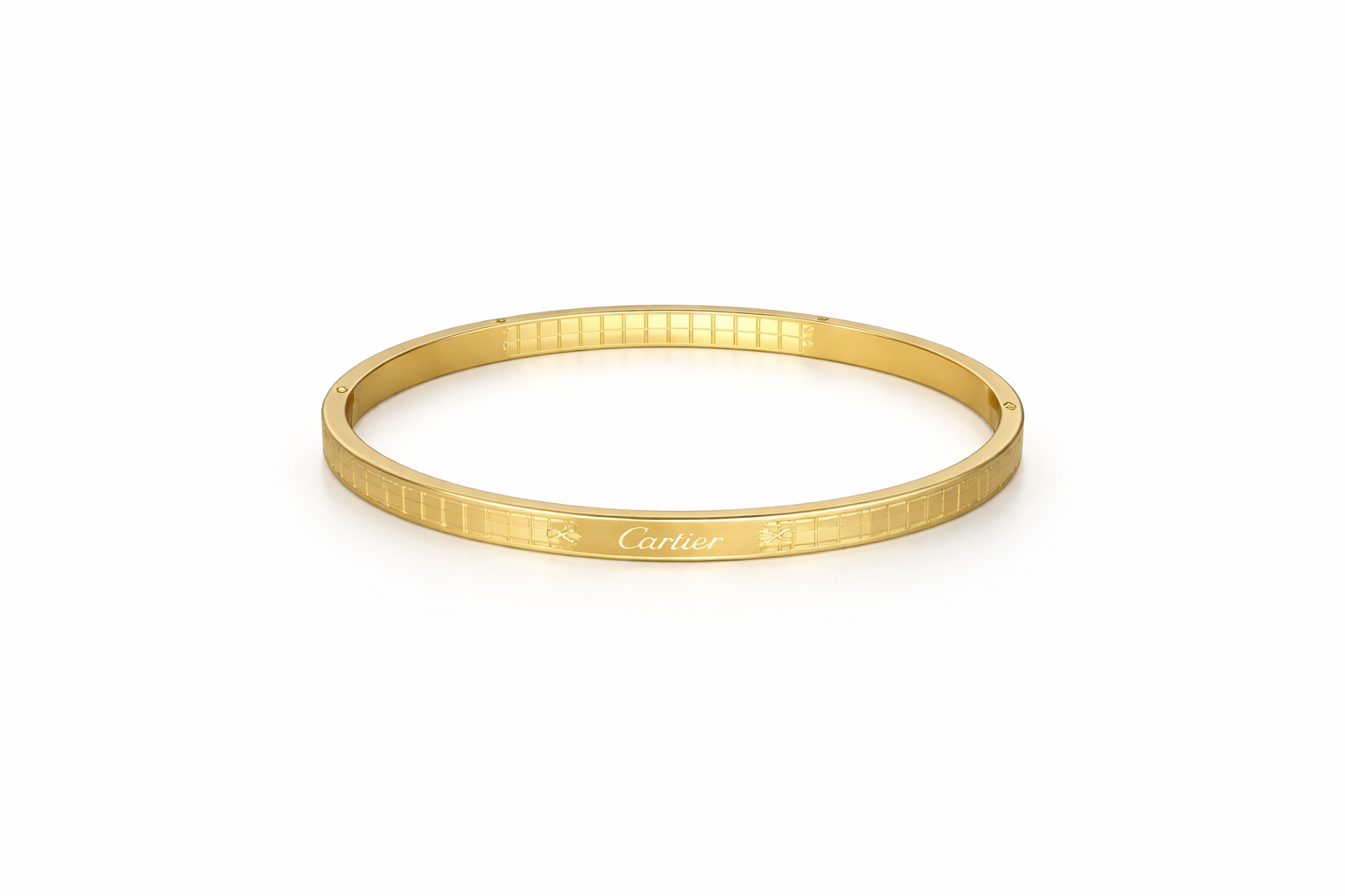 18kt Gold Plated Plain Kada for Men Anti-Tarnish & Anti-Allergic (Design 2)