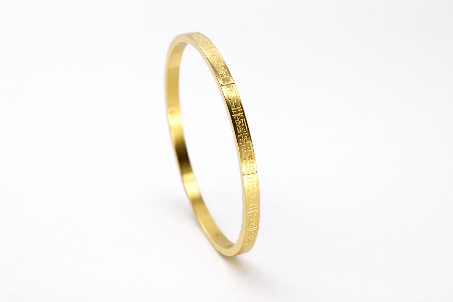 18kt Gold Plated Plain Kada for Men Anti-Tarnish & Anti-Allergic (Design 2)